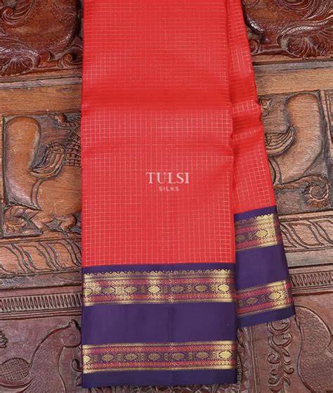 Buy Red Kanjivaram Silk Saree T624155