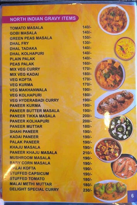 Menu at Hotel Delight, Honnavar, hotel delight