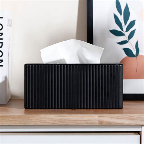 Enhabit Columns Tissue Box Holder - Black