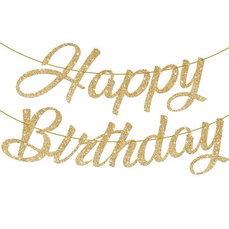 Buy KatchOn, Glitter Gold Happy Birthday Banner - 10 Feet, Pre-Strung ...