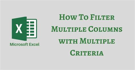 Image result for Excel Filter Multiple Columns