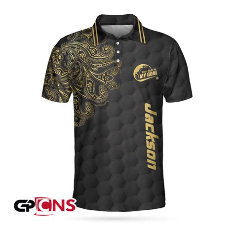 Personalized Golden Your Hole Is My Goal Custom Polo Shirt White And ...