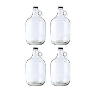 Home Brew Ohio Glass, Polyseal Water Bottle, 1 Gallon, Set of 4 ...