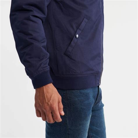 Ash & Erie Navy Bomber Jacket for Short Men