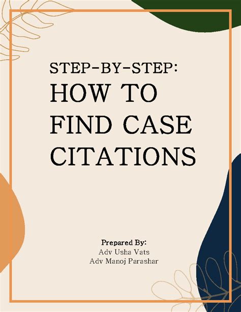 Finding Case Citations: A Guide for Legal Research - Studocu