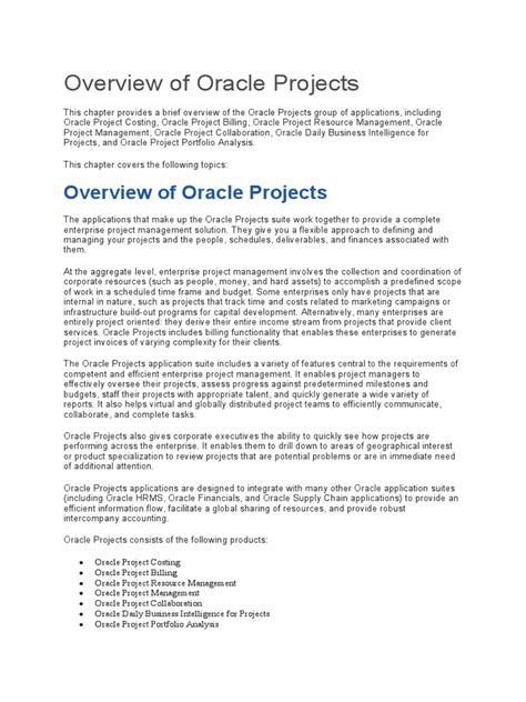 What Is a Project in Oracle 的图像结果
