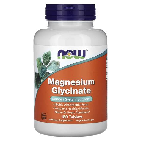 Now Foods Magnesium Glycinate 180 Tablets | Nutritioncy | Cyprus ...