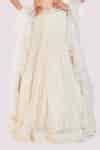 Buy Off White Georgette Sequins, Feathers, Pearls Round Neck Fusion ...