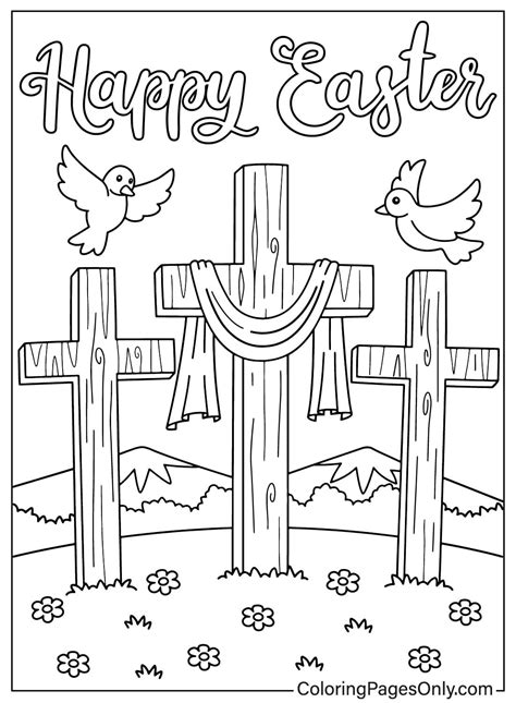 Religious Easter Cross Coloring Pages