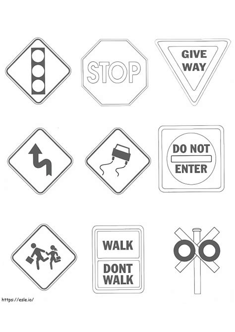 Image result for Traffic Signs Coloring Pages