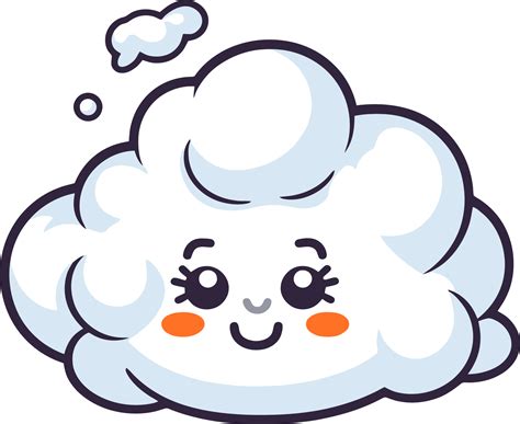Cheerful Cloud Clip Art, Cute and Colorful Illustrations for Child ...