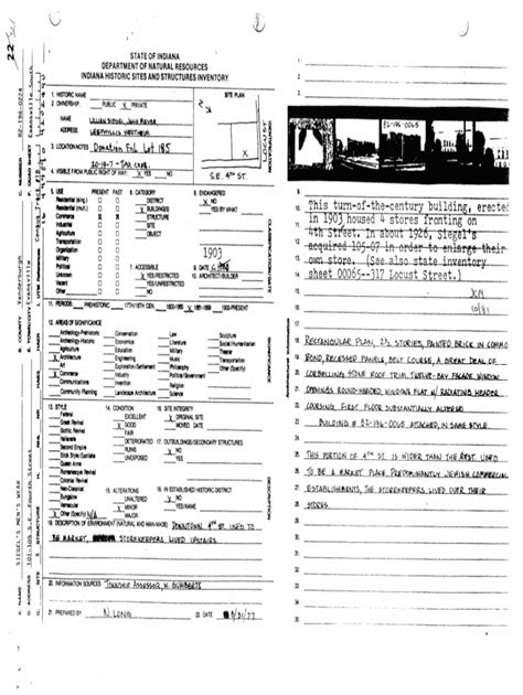 Fillable Online Indiana Historic Sites and Structures Inventory Fax ...