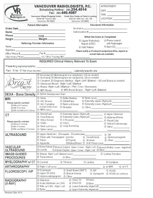 Download Diagnostic Imaging Order Form - Vancouver Radiologists ...