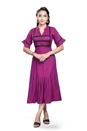 Buy Mom&Bae Printed Flared Maternity Dress for Women, Feeding Kurti ...