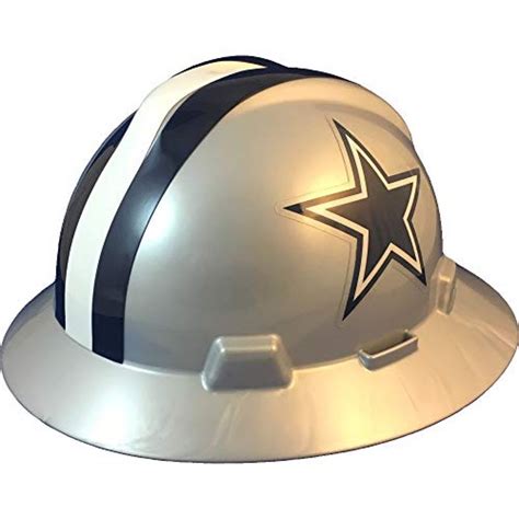 MSA 10194750 NFL V-Gard Full Brim Hard Hat, Dallas Cowboys, Standard ...