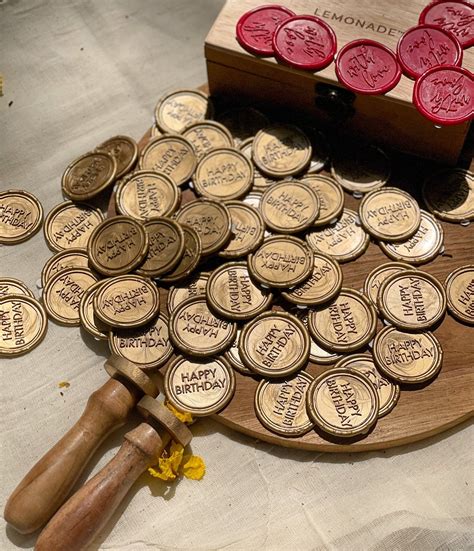Pre Design - Self Adhesive | Peel-n-Stick Wax Buttons - Happy Birthday ...