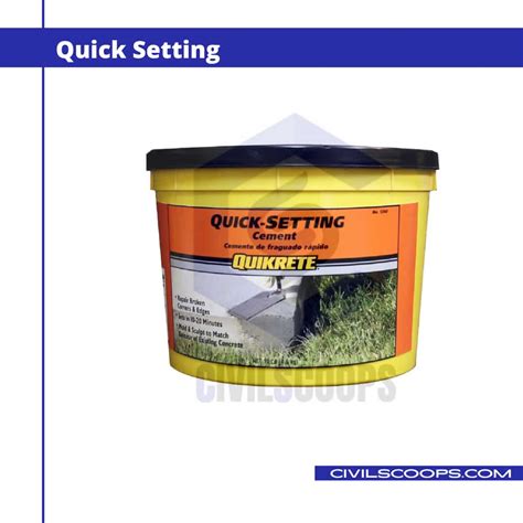 What Is Quick Setting Cement | Uses of Quick Setting Cement - Civil Scoops