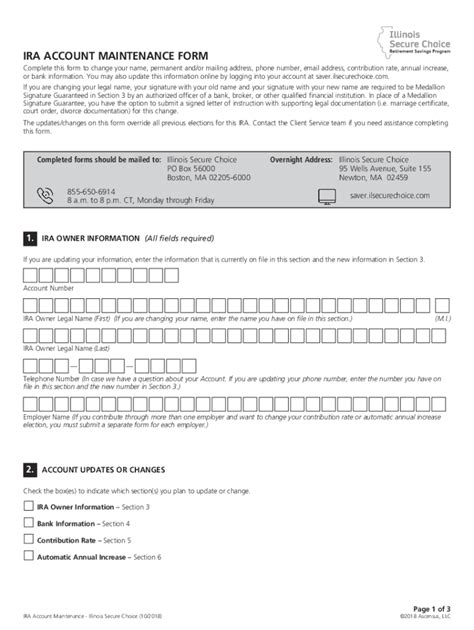 Fillable Online IRA ACCOUNT MAINTENANCE FORM Fax Email Print - pdfFiller