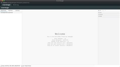 JavaScript Debugger ServiceNow 的图像结果