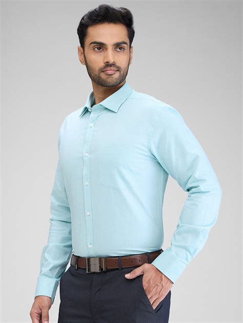 Park Avenue Green Solid Slim Fit Cotton Formal Shirt – MyRaymond