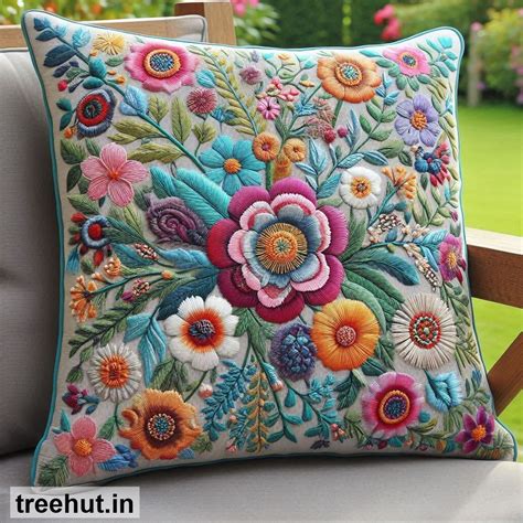Embroidered Floral Cushion Design Ideas, Cushion Ideas