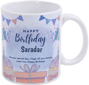 GIFTUATION Happy birthday Saradar / Gift for birth anniversary Ceramic ...