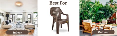 AADB PLASTIC Plastic Chair for Home Bedroom Set of 1 - Brown : Amazon ...