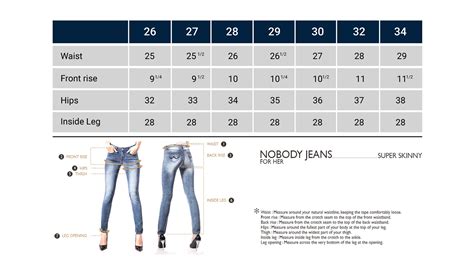 Women's Denim Conversion Chart at Alice Hager blog