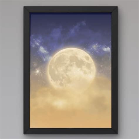 ArtSpeaks Golden Moon Painting, Posters, Wall Art For Lunar Decor For ...