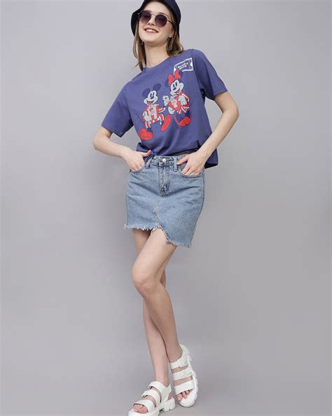 Mickey & Friends Printed Regular Fit Tshirt For Women – Free Authority