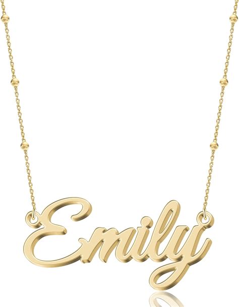 Joelle Jewelry Design Personalized Gold Name Necklace, 18k Gold-Plated ...
