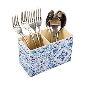 Buy A Tiny Mistake Moroccan Tiles Finish Wooden Cutlery Holder, 15 x 8 ...