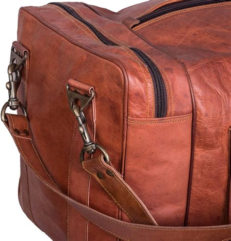 Juggernaut Mens Brown Leather Duffle Bag | Family Travel Bag | MaheTri
