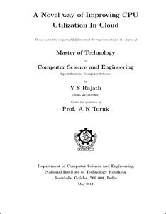 A Novel way of Improving CPU Utilization In Cloud - ethesis