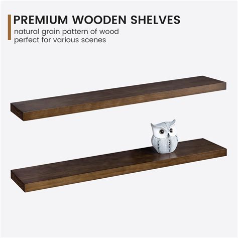 Floating Shelves 36 Inches Long - 8 Inch Deep Rustic Solid Pine Wood ...