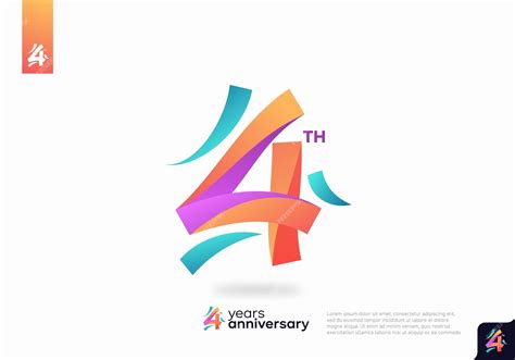Number 4 logo icon design, 4th birthday logo number, anniversary 4 ...
