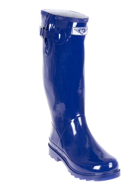 Forever Young Women Navy Blue Classic Rubber Rain Boots - Walmart.com