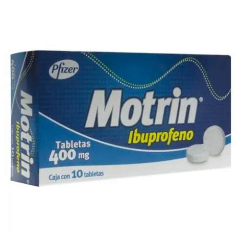 Ibuprofeno Motrin 400 mg 10 tabletas