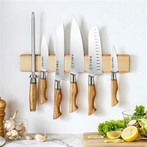 XINZUO Maple Magnetic Wall Kitchen Knife Holder/Wall Knife Display 15 ...