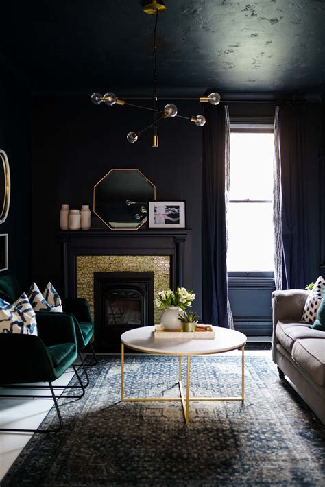 Dark Painted Walls, Ceiling and Trim. Moody Den For The One Room ...