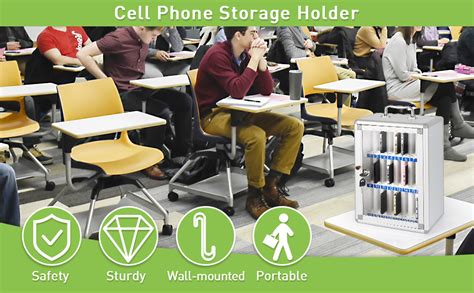 Bellveen® Cell Phone Locker 24 Slots Metal Mobile Phone Storage Box ...