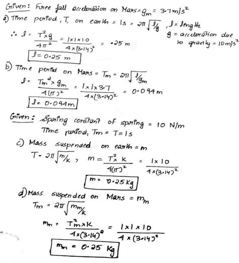On the Earth the acceleration of free fall is about 9.8 m/s². On Mars ...