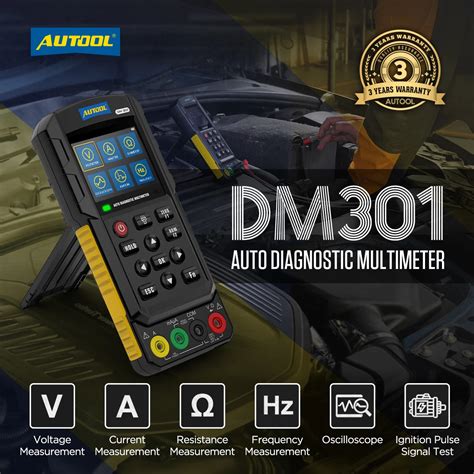 AUTOOL DM301 Auto Diagnostic Multimeter Car Circuit Tester Power Probe ...