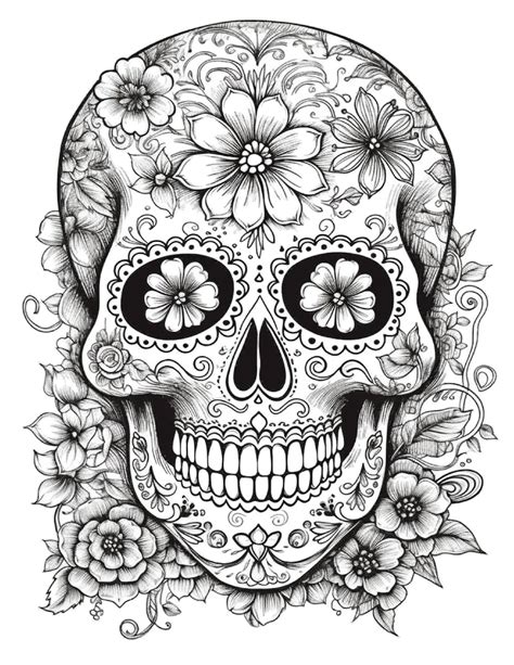 Coloring Pages For Adults Skulls