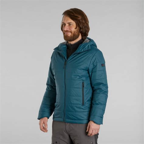 Men Packable Puffer Jacket for Trekking - MT100 -5°C Petrol Blue