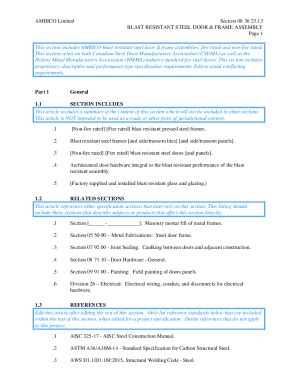Fillable Online Blast & Pressure Resistant Doors & Frames Fax Email ...