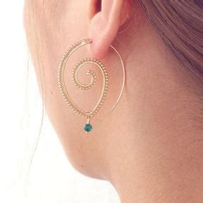 Buy Gold Plated Spiral Unique Waterdrop Dangle Statement Earrings in ...