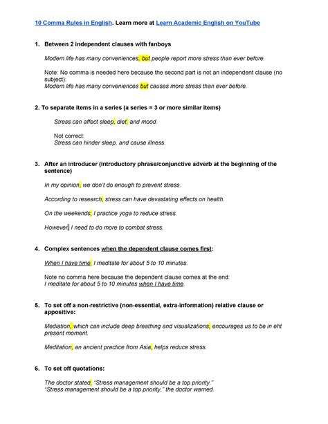 Image result for Comma Rules and Examples