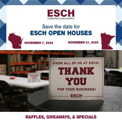 Esch Construction Supply, Inc. on LinkedIn: Mark Your Calendars for Our ...