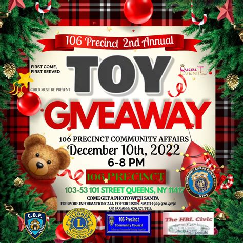 106 Precinct - Annual Toy Giveaway - Community Calendar - Cityline ...